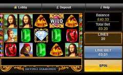 Da Vinci Diamonds mobile slot